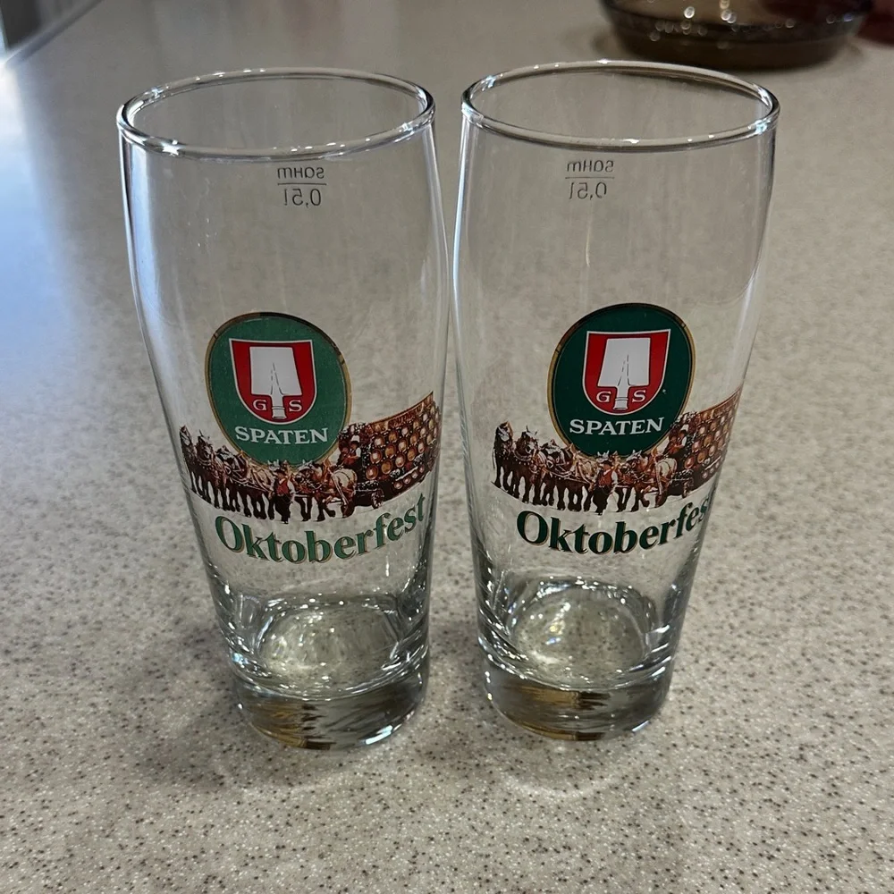SPATEN GS Oktoberfest Pilsner Glasses, Munich Germany Deutschland